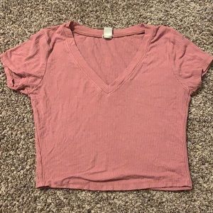 Bozzolo Pink V-neck crop top
